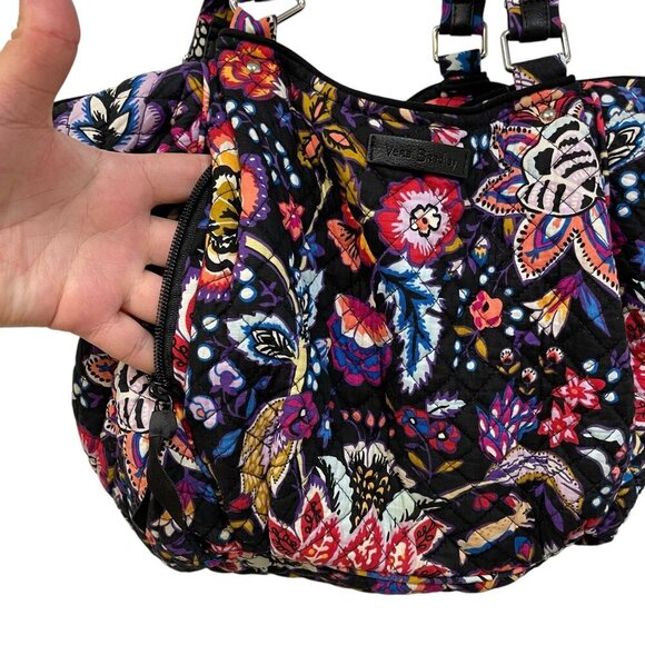 Vera Bradley Glenna Shoulder Bag Floral Medium Leather Details Multiple Pockets - Picture 3 of 12